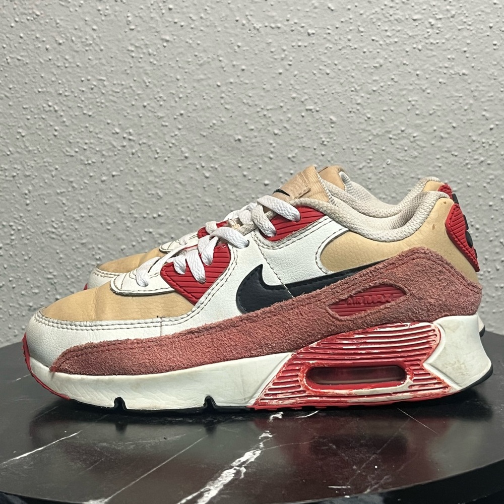 Nike Air Max 90 Leather Size 3Y CD6864-200 Sesame Red Clay